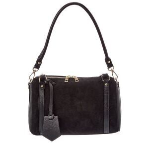 Italian Leather Noor Leather Bowling Bag, Black